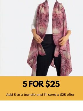 Pink Floral Sheer Scarf Wrap